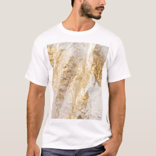 Camiseta Pincel de ouro branco pintou textura.