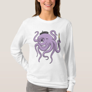 Camiseta Pincel de Pintura de Octopus