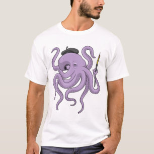 Camiseta Pincel de Pintura de Octopus