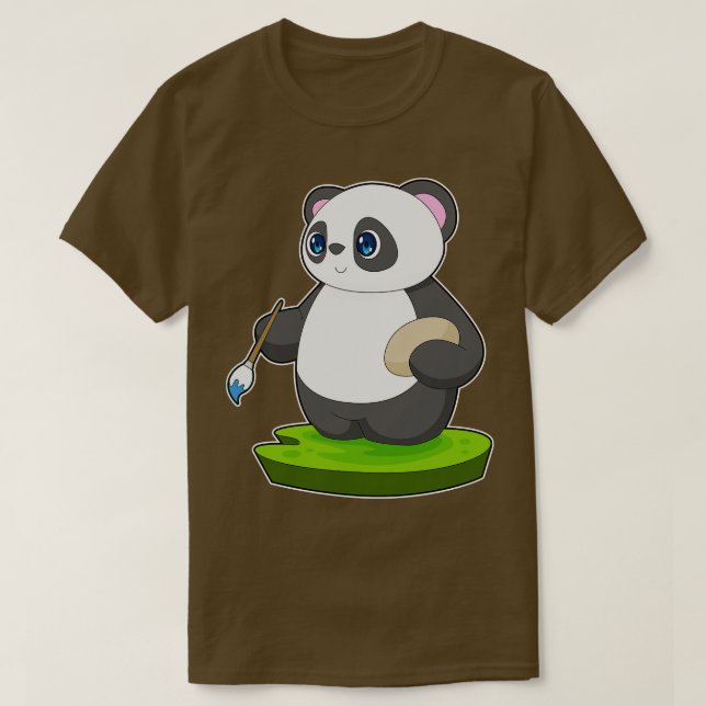 Camiseta Pincel de pintura de panda (Frente do Design)