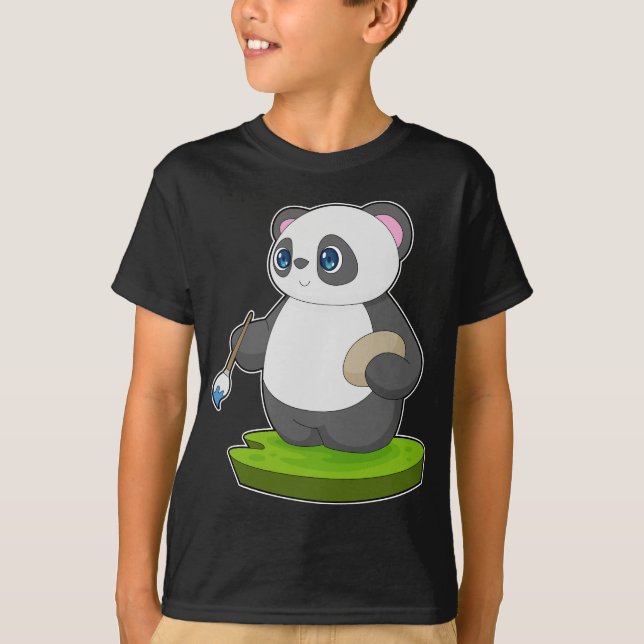Camiseta Pincel de pintura de panda (Frente)