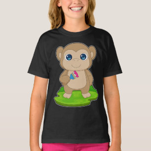 Camiseta Pincel de pintura do pintor macaco