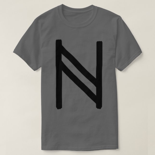 Camiseta Pincel Rune Hagalaz Preto Versão 2 (Frente do Design)