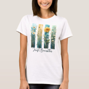 Camiseta PINCELADAS DE FLORES SILVESTRES EM Aquarela PASTEL