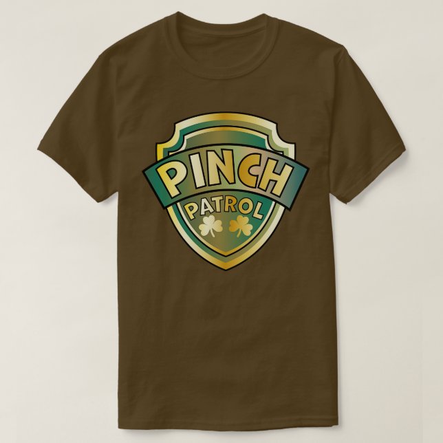 Camiseta Pinch Patrol Dia de São Patrício Lucky Shamrock (Frente do Design)