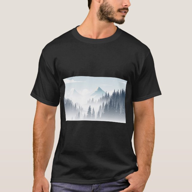 Camiseta Pine Foggy Forest (Frente)