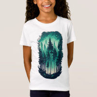 Pine Forest Landscape Girls Fine Jersey