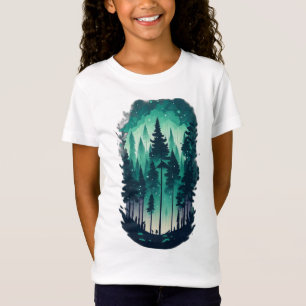 Camiseta Pine Forest Landscape Girls Fine Jersey