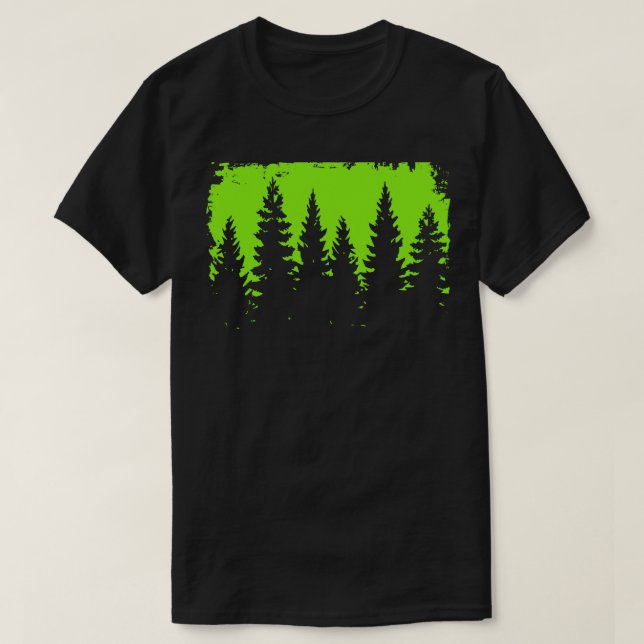 Camiseta Pine Forest Silhouette Streetwear (Frente do Design)