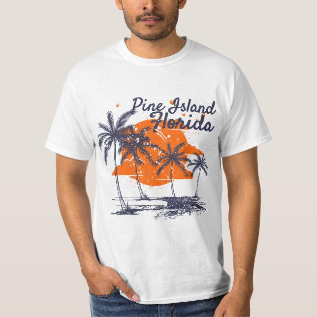Camiseta Pine Island Florida Beaches FL Vacation Souvenir E (Frente)