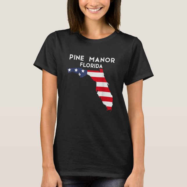 Camiseta Pine Manor Florida USA State America Travel Florid (Frente)