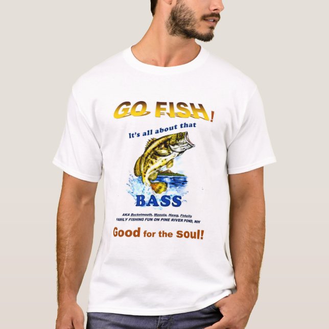 Camiseta Pine River Pond NH - GO FISH (Frente)