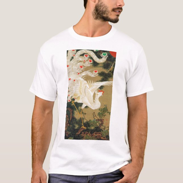 Camiseta Pine Tree & Phoenix (Love Heart Phoenix), Jakuchu (Frente)