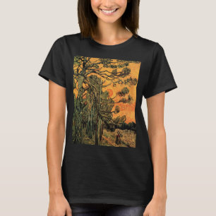 Camiseta Pine Trees Red Sky Setting Sun por Vincent van Gog