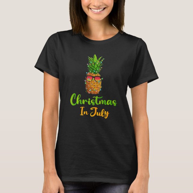 Camiseta Pineanás De Abacaxi Natal Em Julho (Frente)