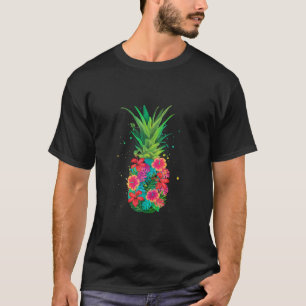 Camiseta Pineapple Aloha Paches Flores Havaianos Hawaii Su