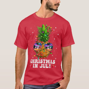 Camiseta Pineapple Christmas em julho Aloha Hawaii Beaches 
