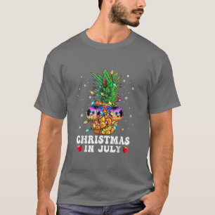 Camiseta Pineapple Christmas em julho Aloha Hawaii Beaches