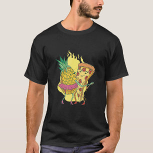 Camiseta Pineapple Dançando Com Pizza Hawaii Itália Memória