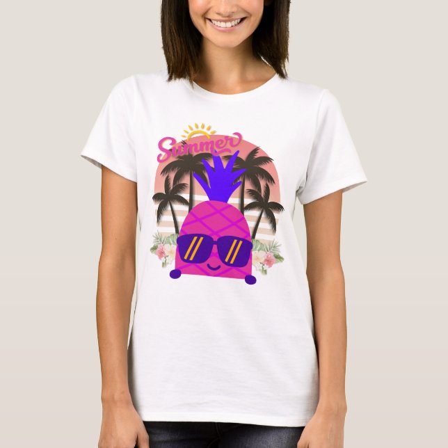 Camiseta Pineapple Enjoying the Summer (Frente)