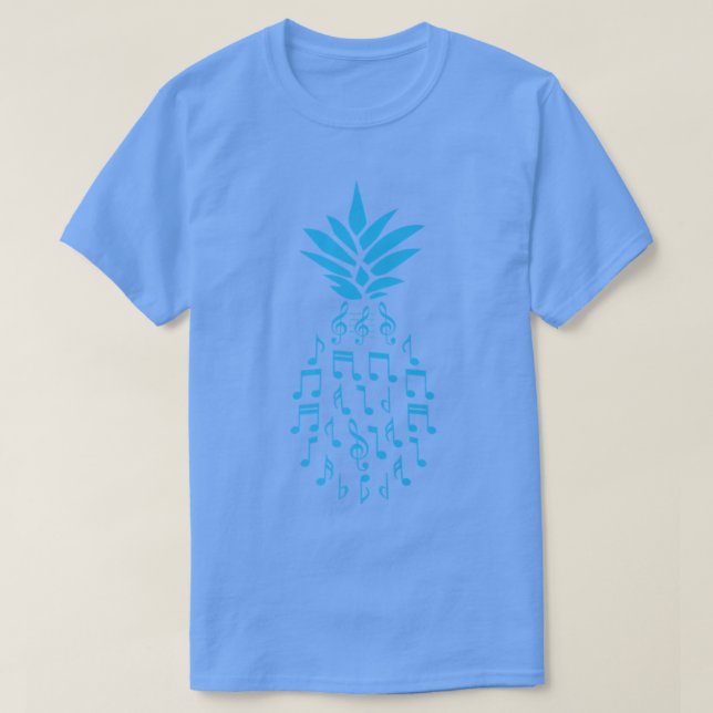 Camiseta Pineapple Music Notes Fruta Aloha Hawaii Be (Frente do Design)
