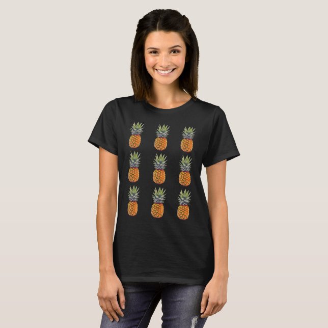 Camiseta Pineapple Pattern Women's, ZSSG T-Shirt (Frente Completa)