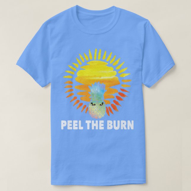 Camiseta Pineapple  Peel The Burn  Sunbathing  Vegetarians  (Frente do Design)
