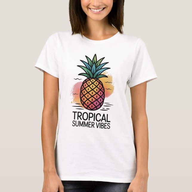 Camiseta 🍍 Pineapple Summer Vibes T-shirt | Tropical Tee (Frente)