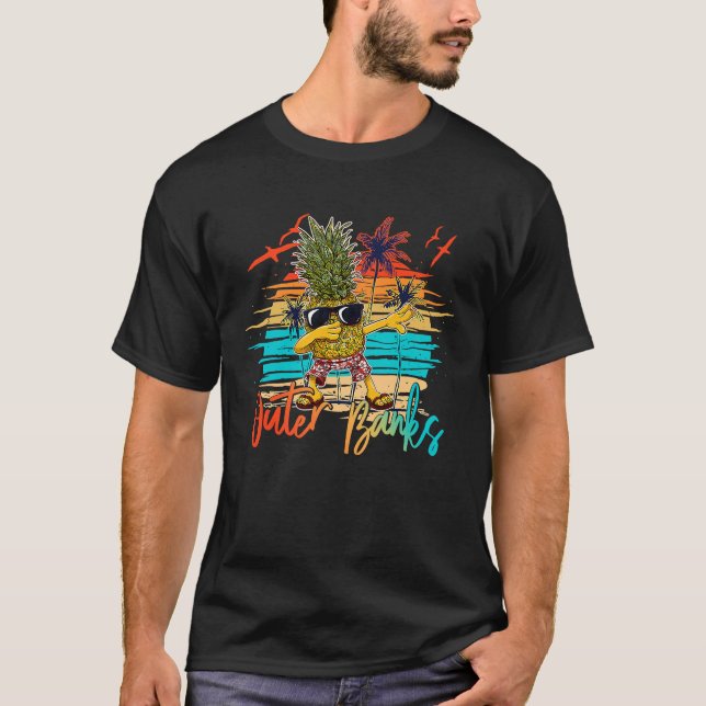 Camiseta Pineapple Sunglass Dabbing Outer Banks Carolina (Frente)