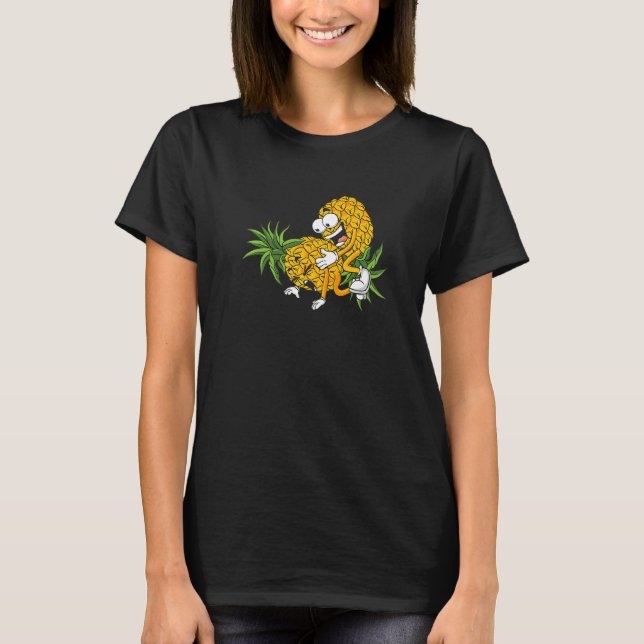 Camiseta Pineapple Swinger Couple  Upside Down Swinging Lif (Frente)