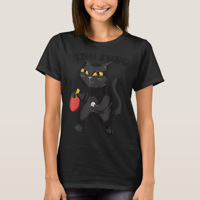 Camiseta Ping Cat Pingpong de mesa de Tênis de (Frente)