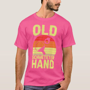 Camiseta Ping Funny Pong Da Mão Do Tênis Antigo Schmetter