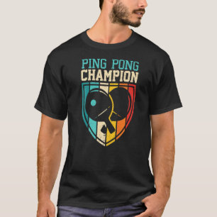 Camiseta Ping Pong Campeão Mesa Jogador Ping Ping Pong