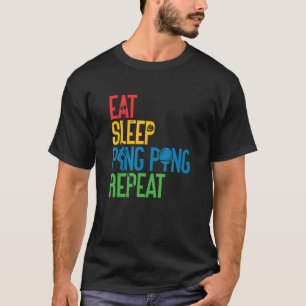 Camiseta Ping Pong Comer Suspensão Repetir Repetição da Mes