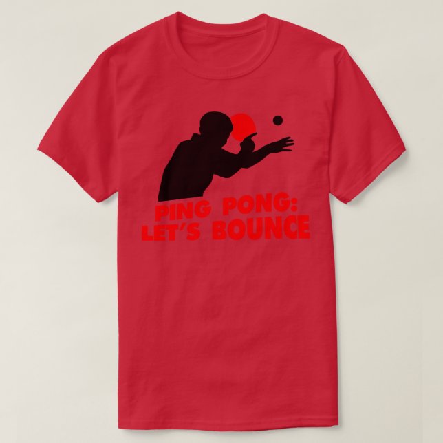 Camiseta Ping Pong deixa cair vermelho (Frente do Design)