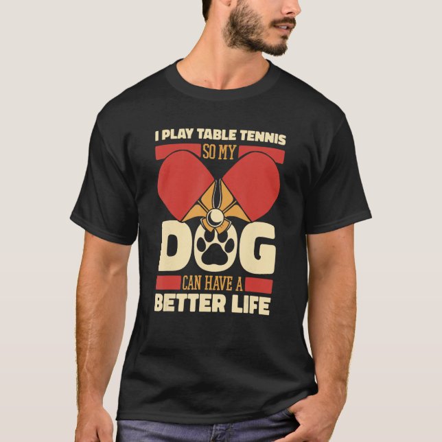 Camiseta Ping Pong Dog Indoor Mesa (Frente)