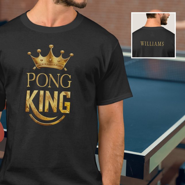 Camiseta Ping Pong King Dourado Crown Personalizado (Criador carregado)