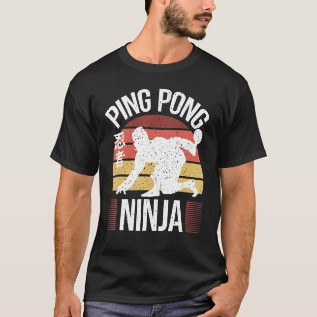 Camiseta Ping Pong Ninja do jogador de Tênis da mesa (Frente)