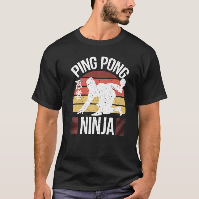 Camiseta Ping Pong Ninja do jogador de Tênis da mesa (Frente)