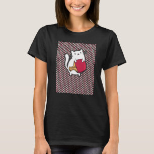 Camiseta Ping Pong Paddle Ladies Cat Mesa Player Ca