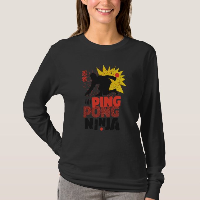 Camiseta Ping Pong Paddle Table Tennis sport ping pong ninj (Frente)