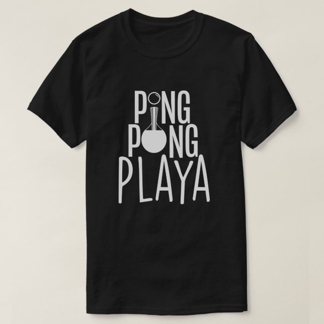 Camiseta Ping Pong Playa para Homens Mulheres Tênis de Mesa (Frente do Design)