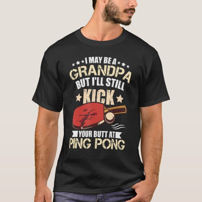 Camiseta Ping Pong Player Avô Mesa Tênis Men Ping Pon (Frente)
