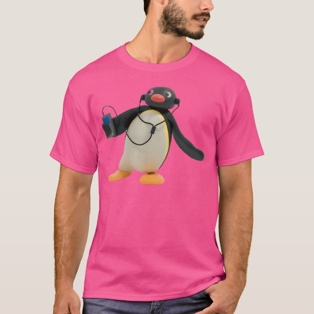 Camiseta Pingu Ouvindo Música (Frente)