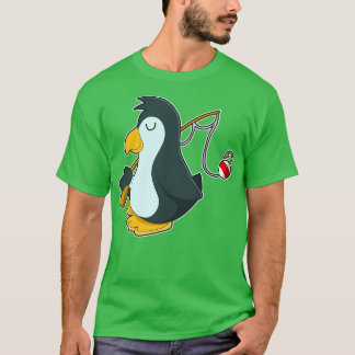 Camiseta Pinguim a pescar com haste de pesca