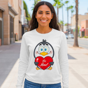 Camiseta Pinguim Adorável Segurando O Meu Coração
