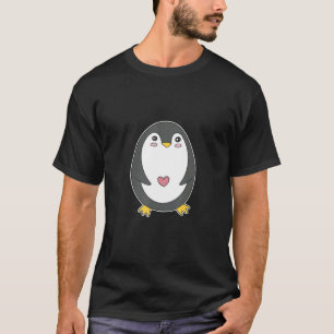 Camiseta pinguim ama coração natação do mar fofo