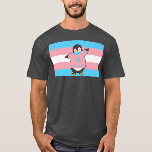 Camiseta Pinguim Amor Orgulho Transgênero Bandeira Estética
