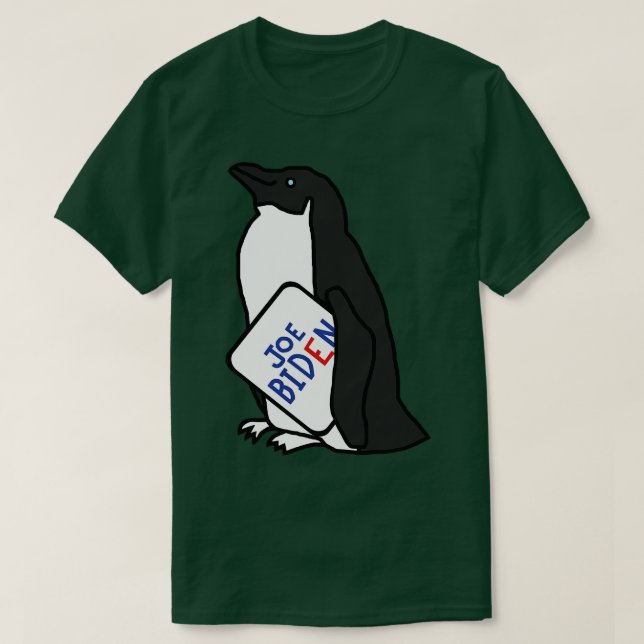 Camiseta Pinguim-apoiante com Sinal de Joe (Frente do Design)
