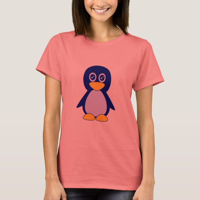 Camiseta Pinguim azul-marinho bonito (Frente)